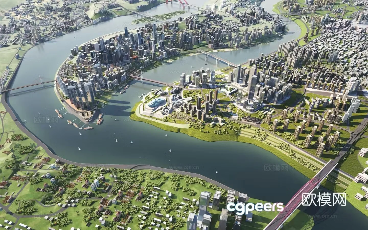 Chongqing Chaotianmen Wharf Chongqing Earthmark 3D model