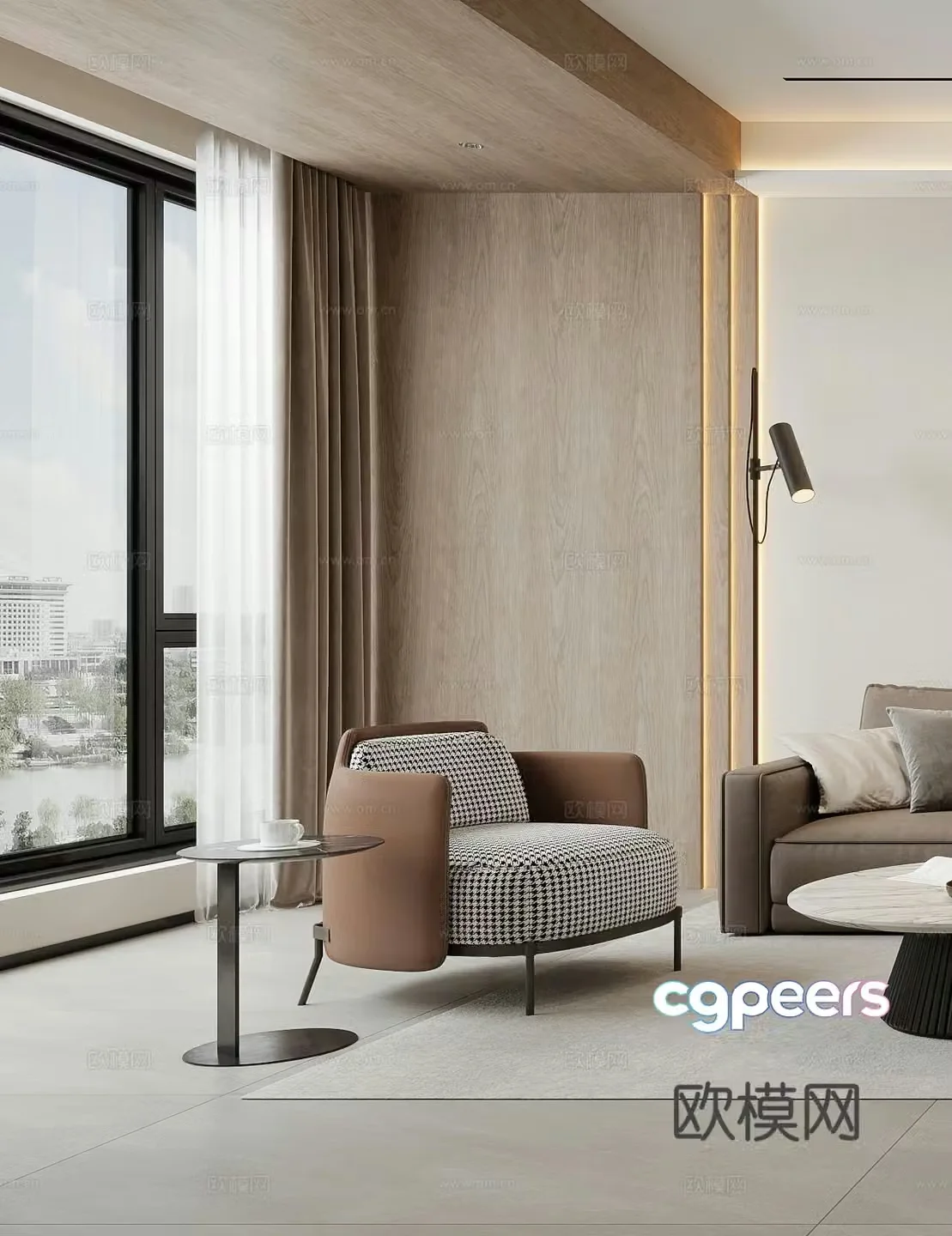 Modern chair leisure chair sofa chair 3d model