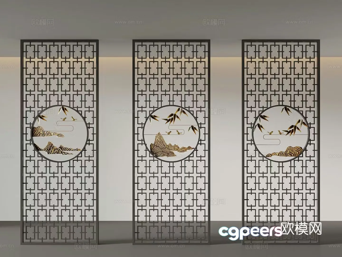 New Chinese screen 3D model