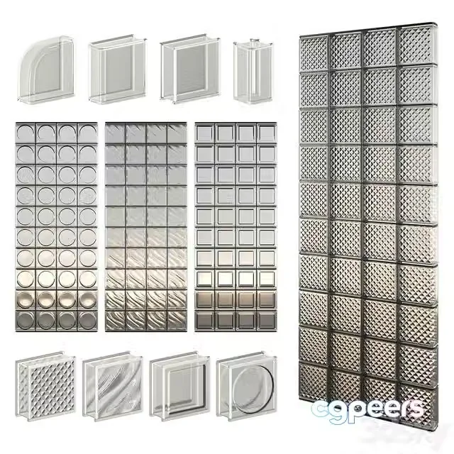 3ds Max Free – Glass Block Wall 07