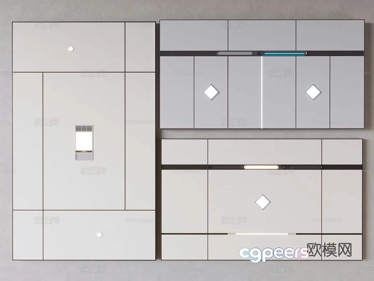 Integrated ceiling honeycomb panel aluminum buckle panel heater integrated bathroom heater 3D model