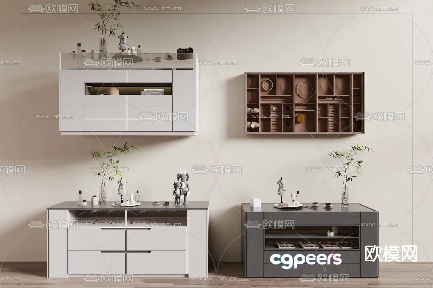 Island table jewelry cabinet jewelry cabinet 3d model
