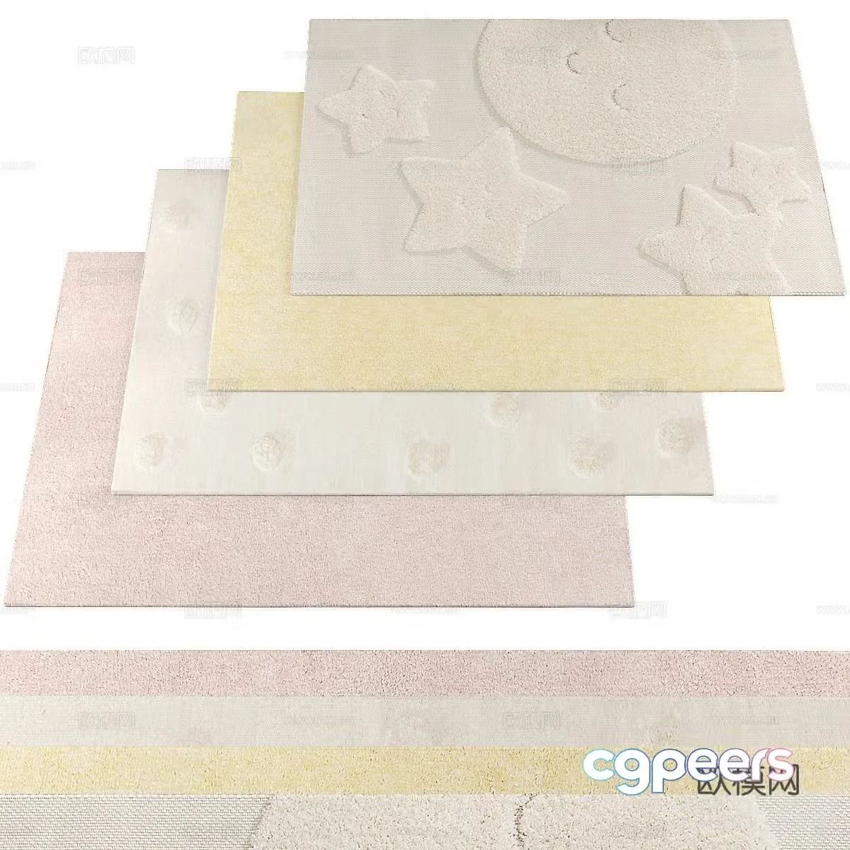 Modern dopamine carpet small fresh carpet children’s carpet 3d model