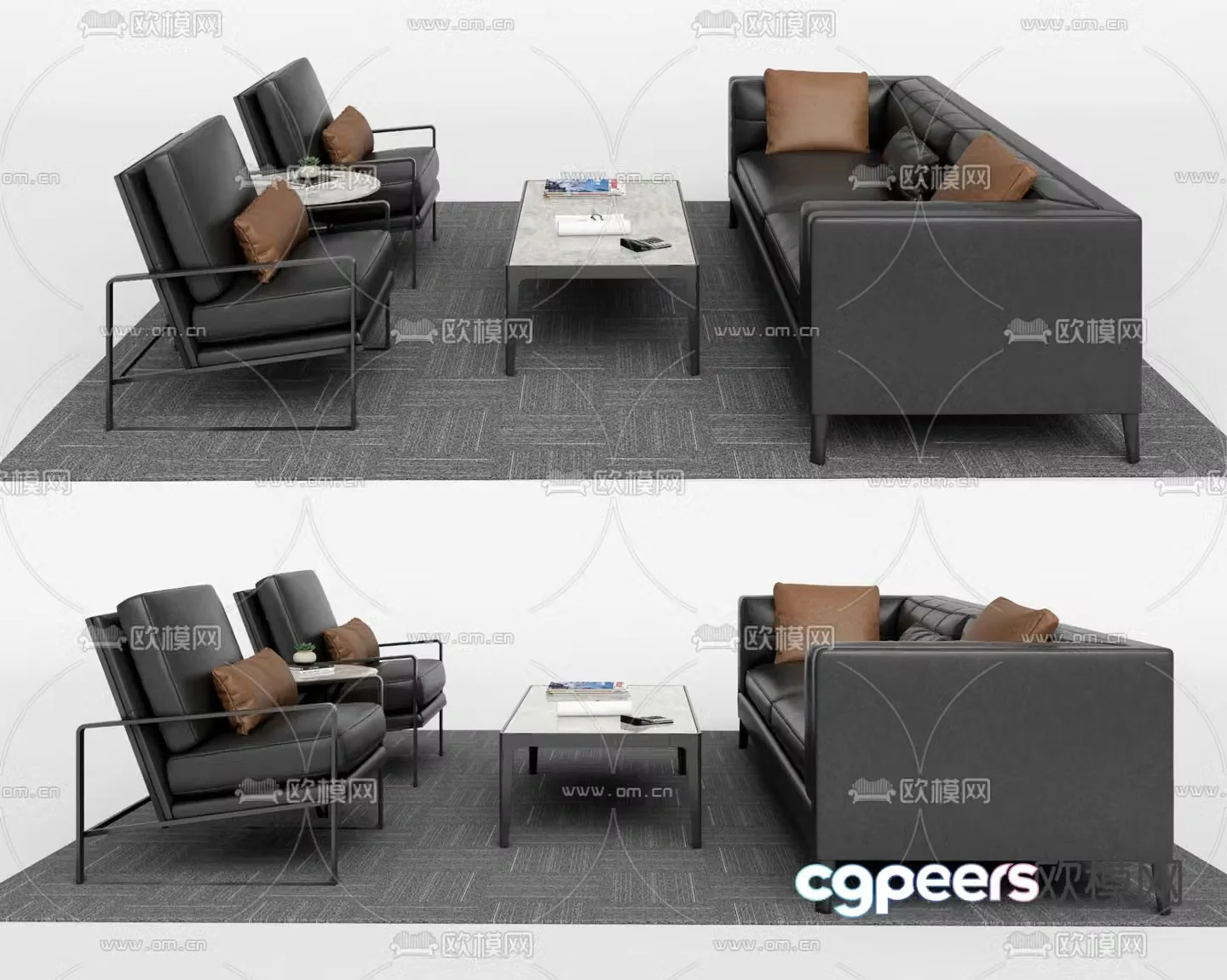 Office sofa modular sofa 3d model