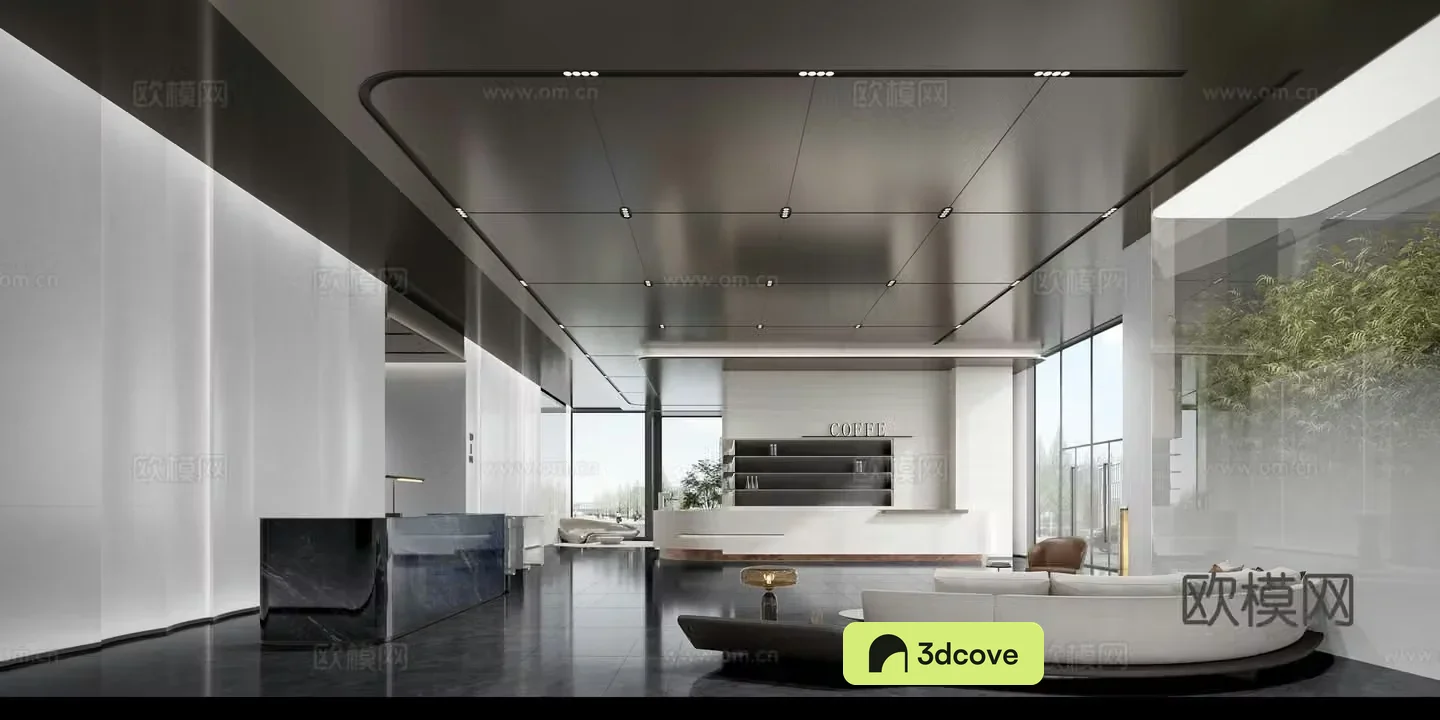 Modern office lobby