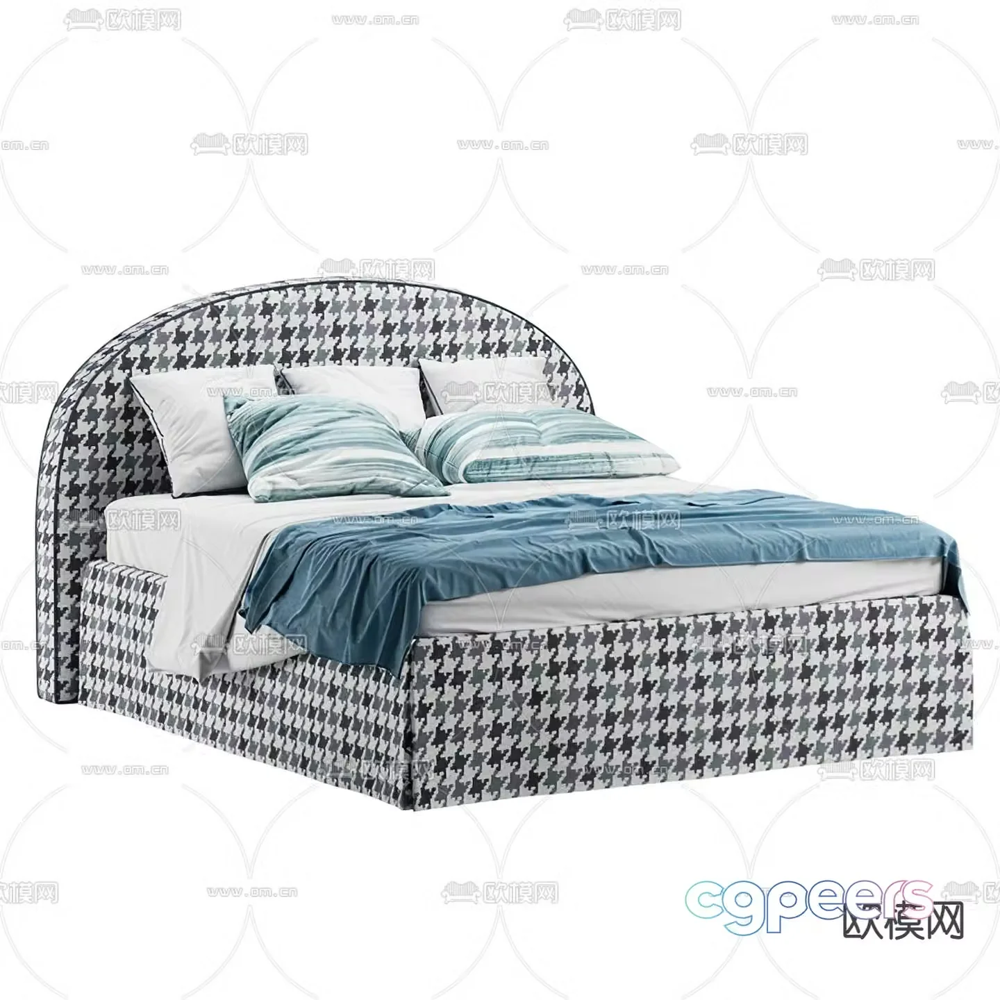 Modern fabric children’s bed 3d model