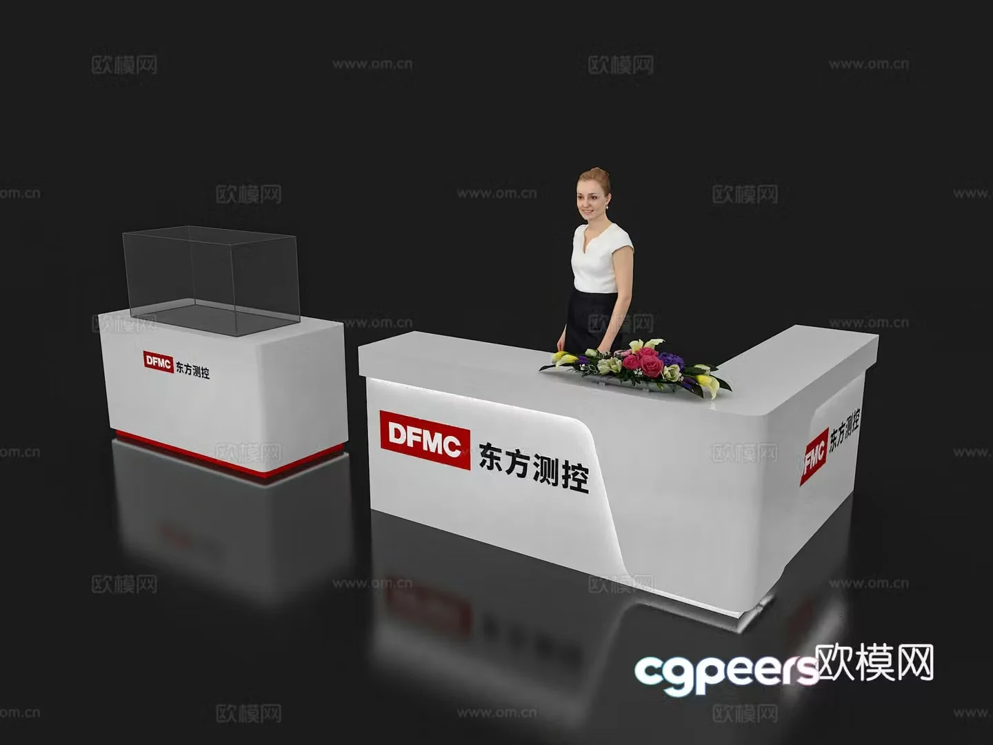 Modern reception desk Exhibition display booth reception desk Front desk Bar counter Table 3D model