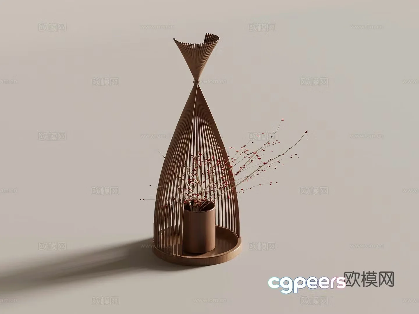 06 ornaments Wasabi style decoration ornaments floral art 3d model
