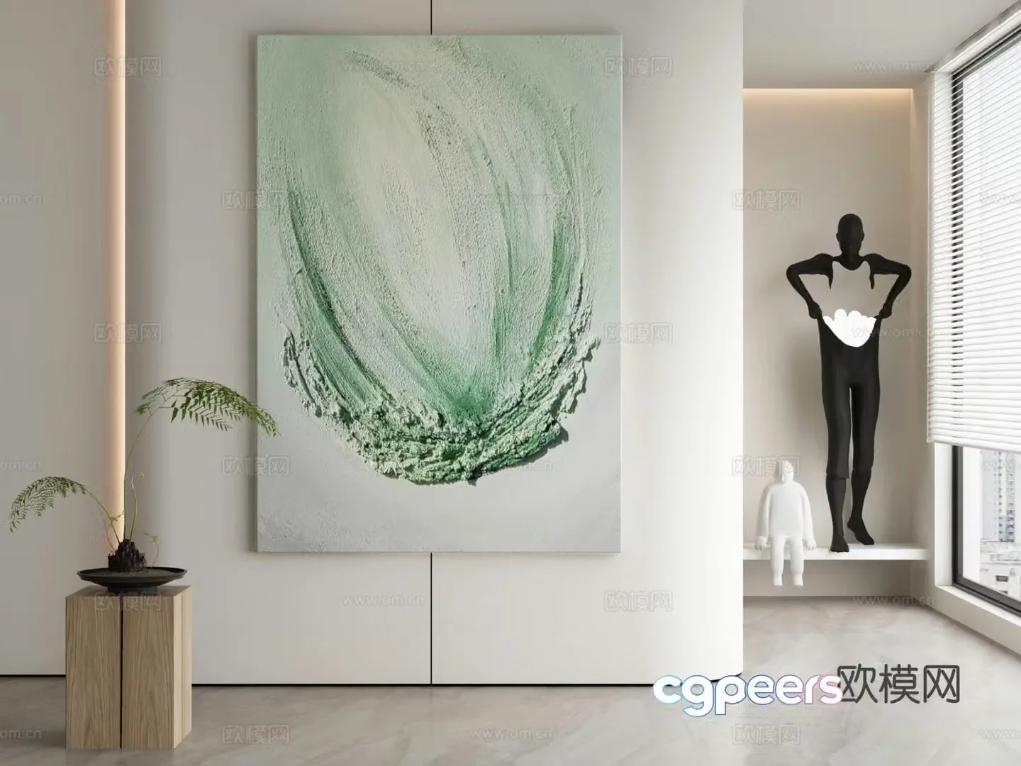 Modern decorative painting texture painting 3d model