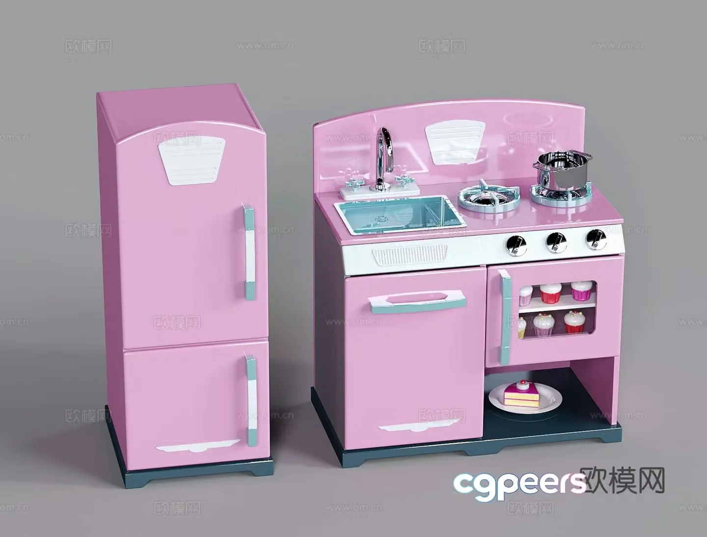 Modern children’s toys cabinet stove 3d model