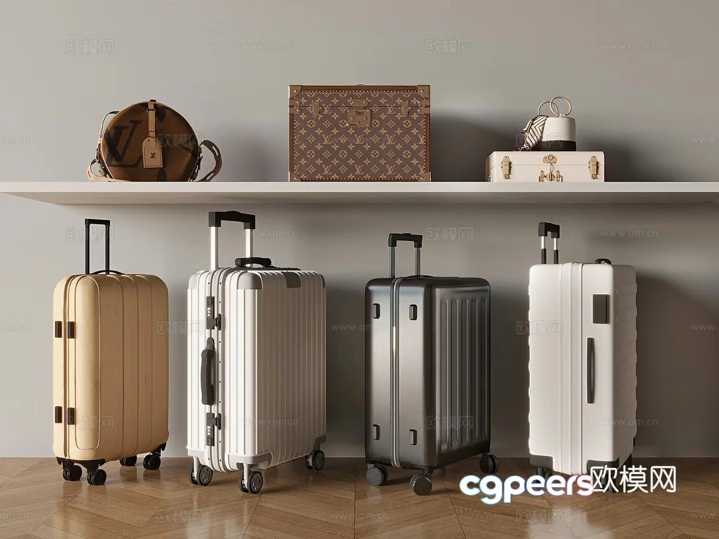 Bag luggage suitcase suitcase trolley case 3d model