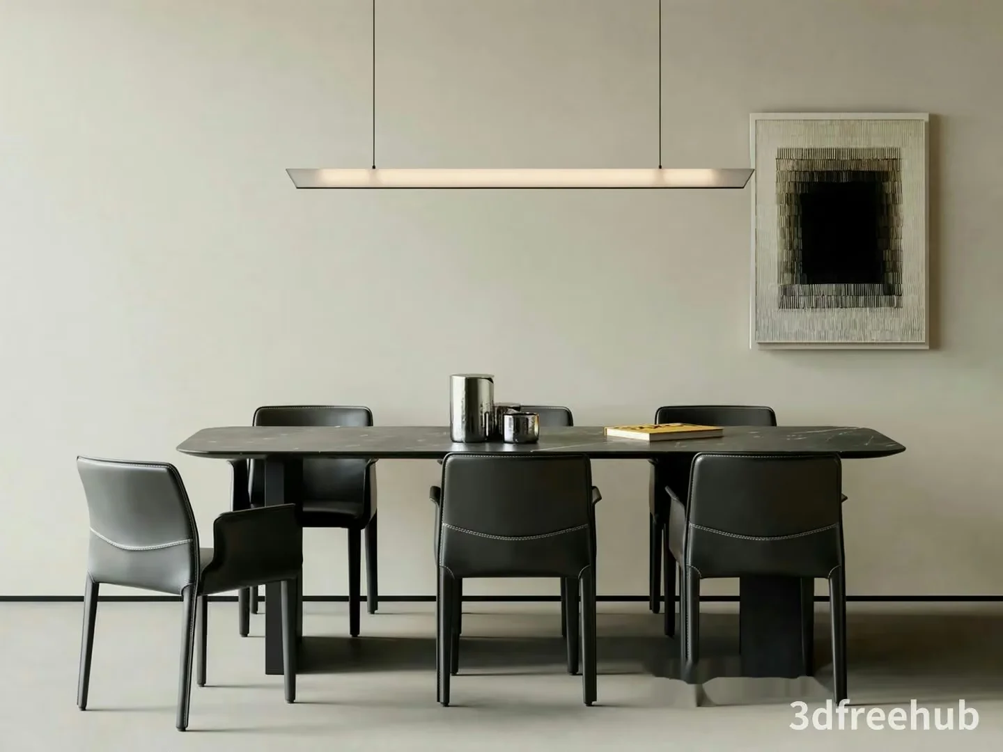 Modern Minimalist Dining Room 3D Model – 22212 – VRAY Render