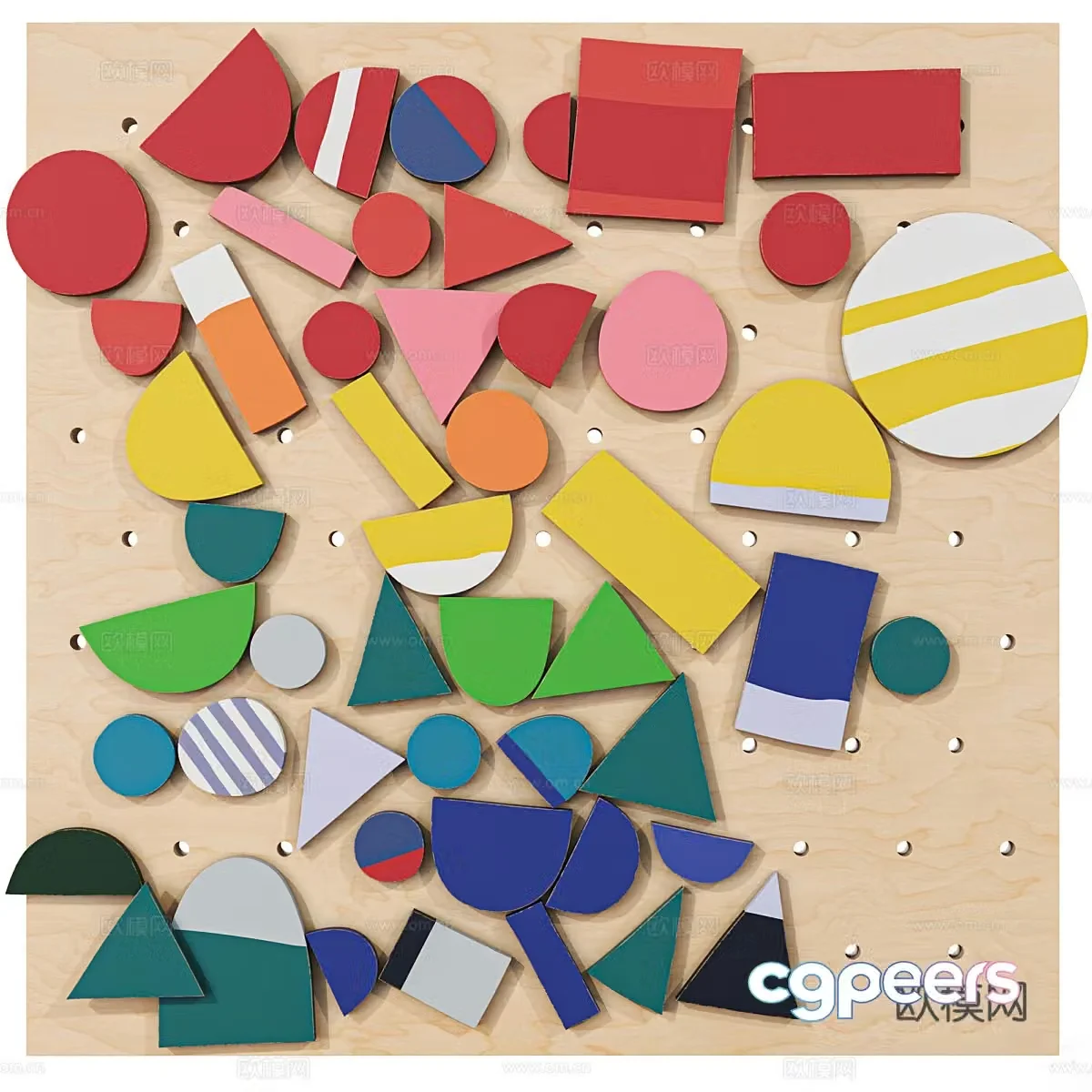 Children’s wooden amusement board toy 3d model