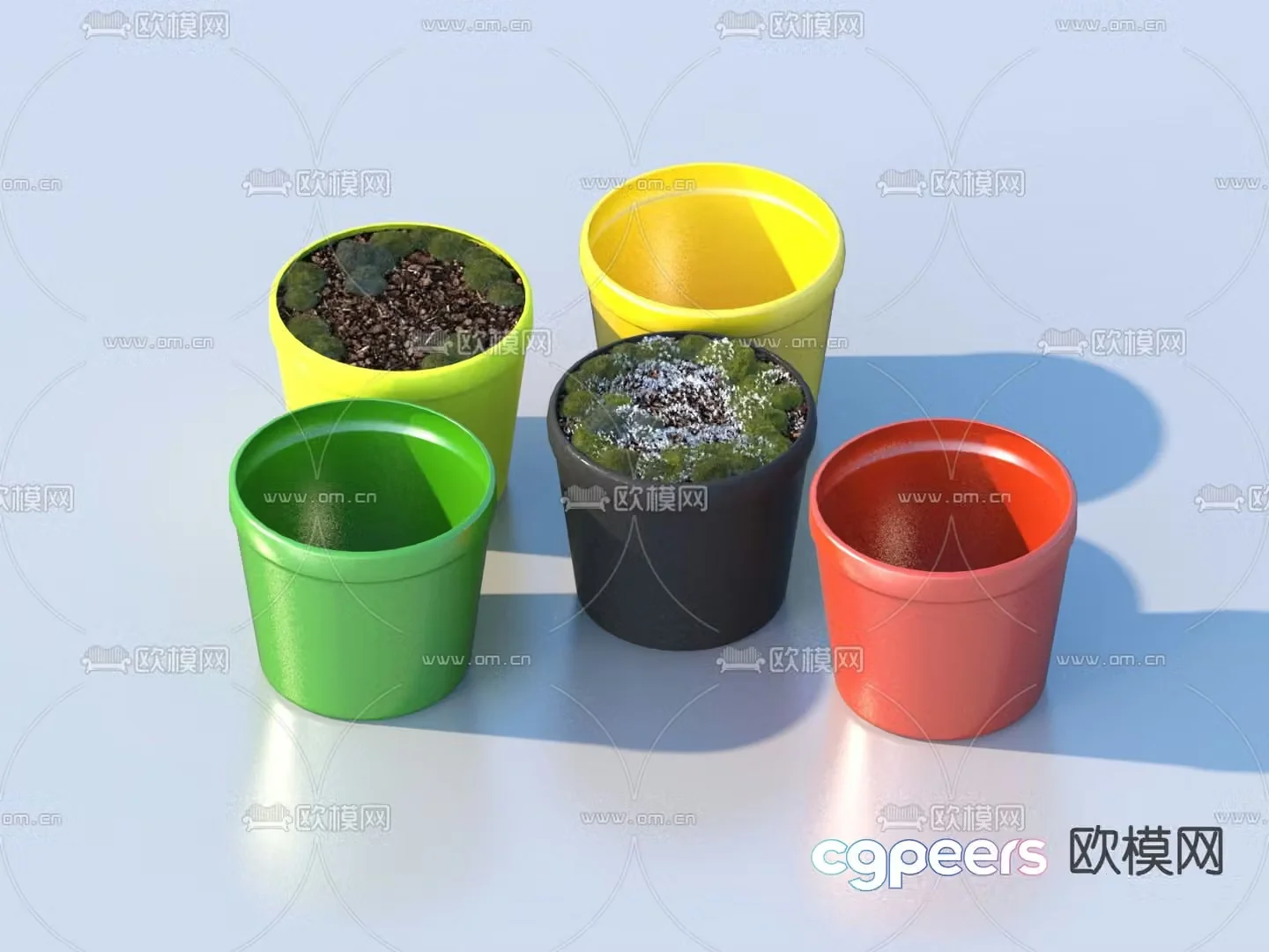 Moss potted plant bonsai flower pot 3d model