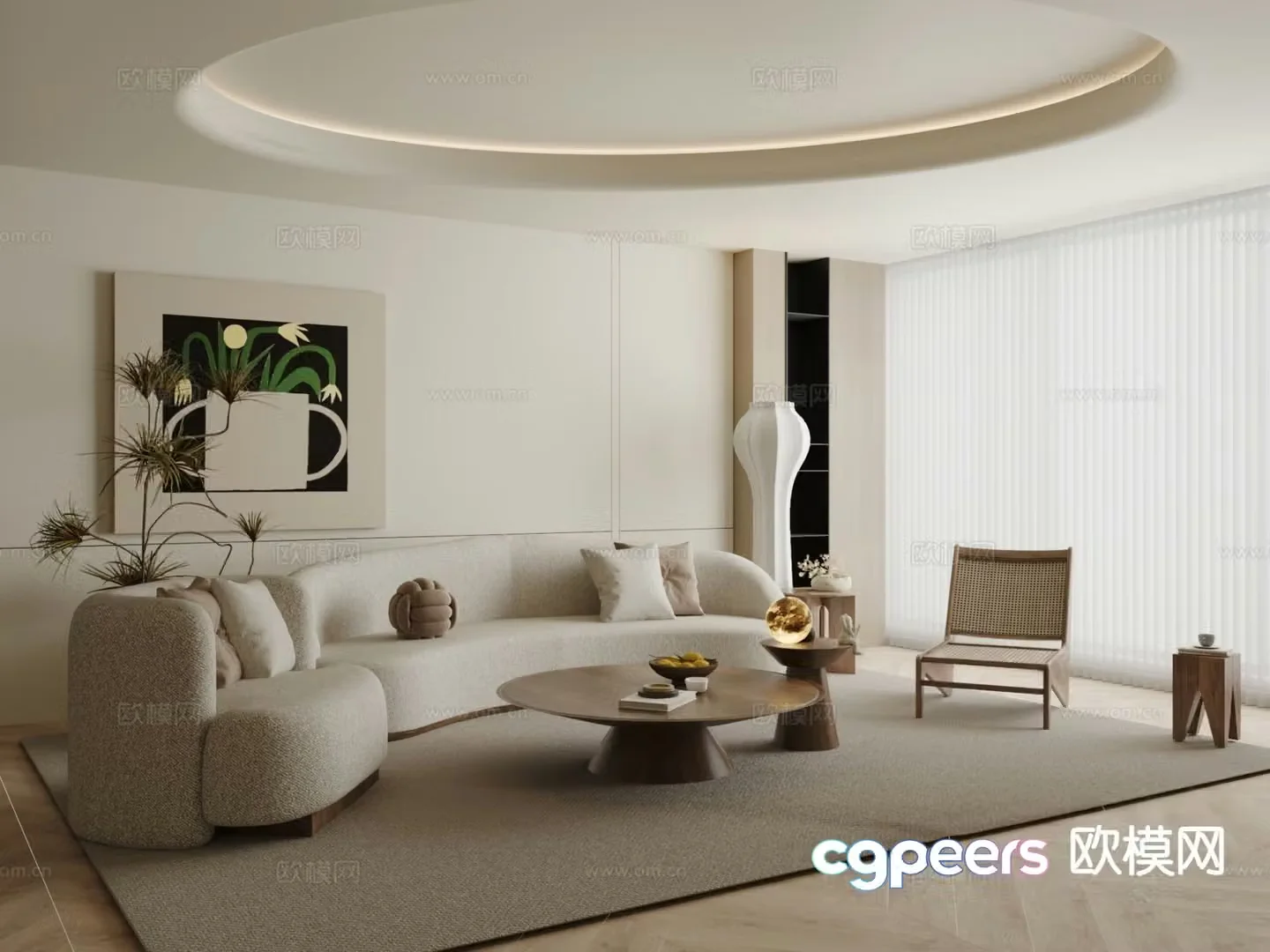 Wabi Sabi modular sofa curved sofa 3d model