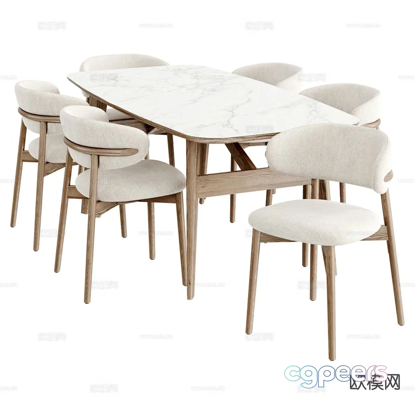 Modern dining table dining table 3d model