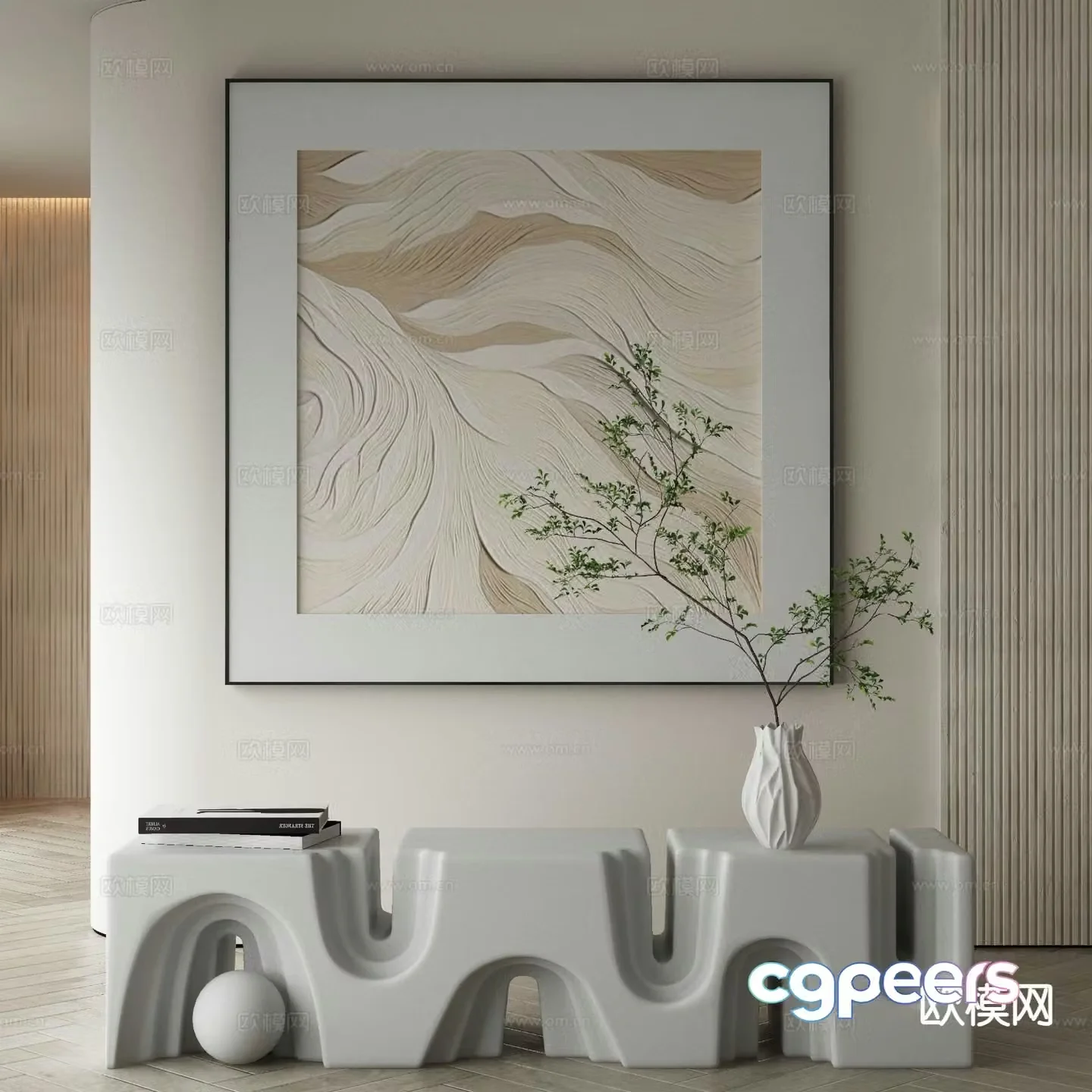 Modern art painting texture painting decorative painting 3d model