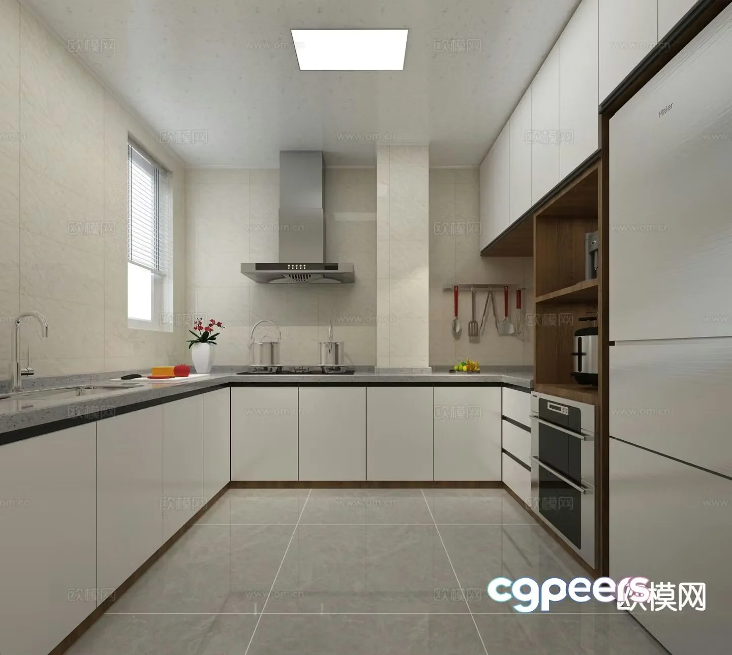 modern kitchen cabinet 3d model