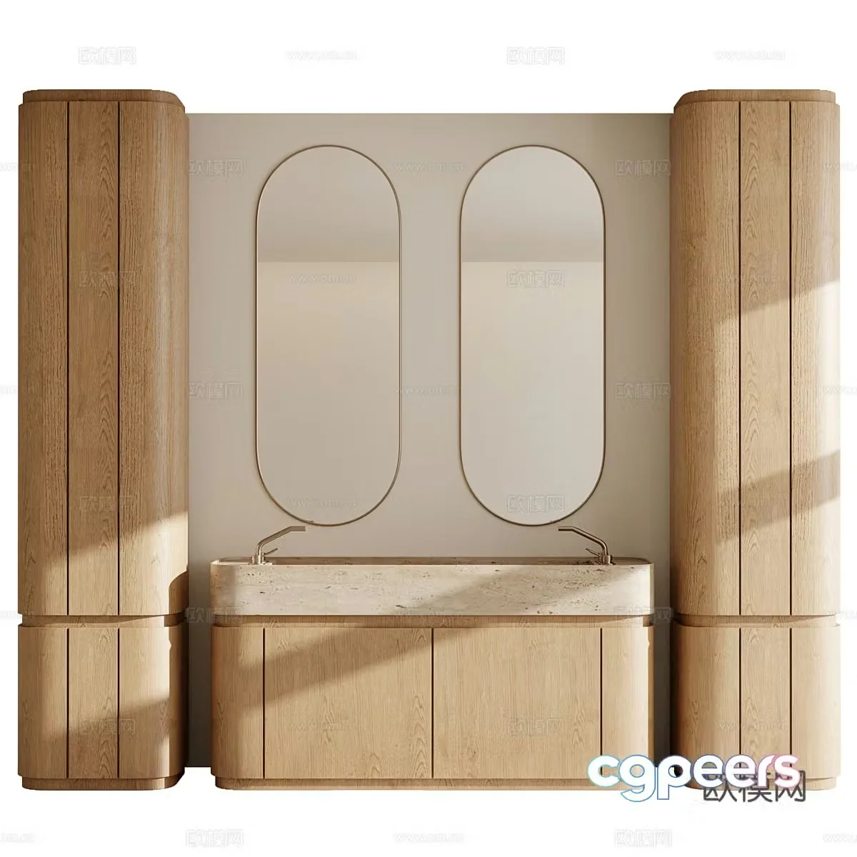 New Chinese style bathroom cabinet 3D model