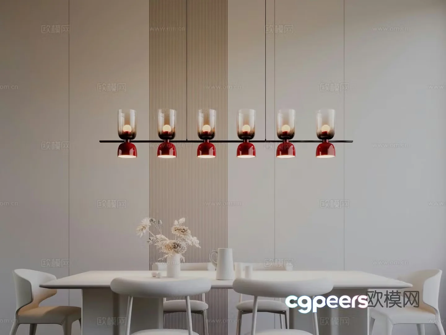 Modern restaurant chandeliers 3d model