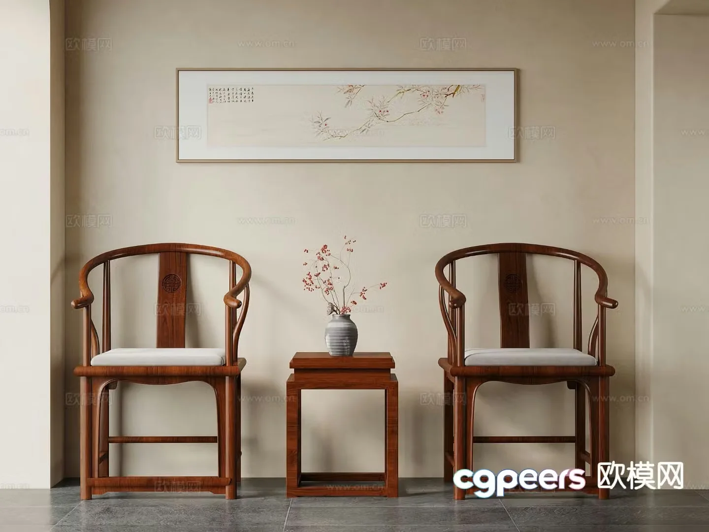 New Chinese style leisure chair 3d model