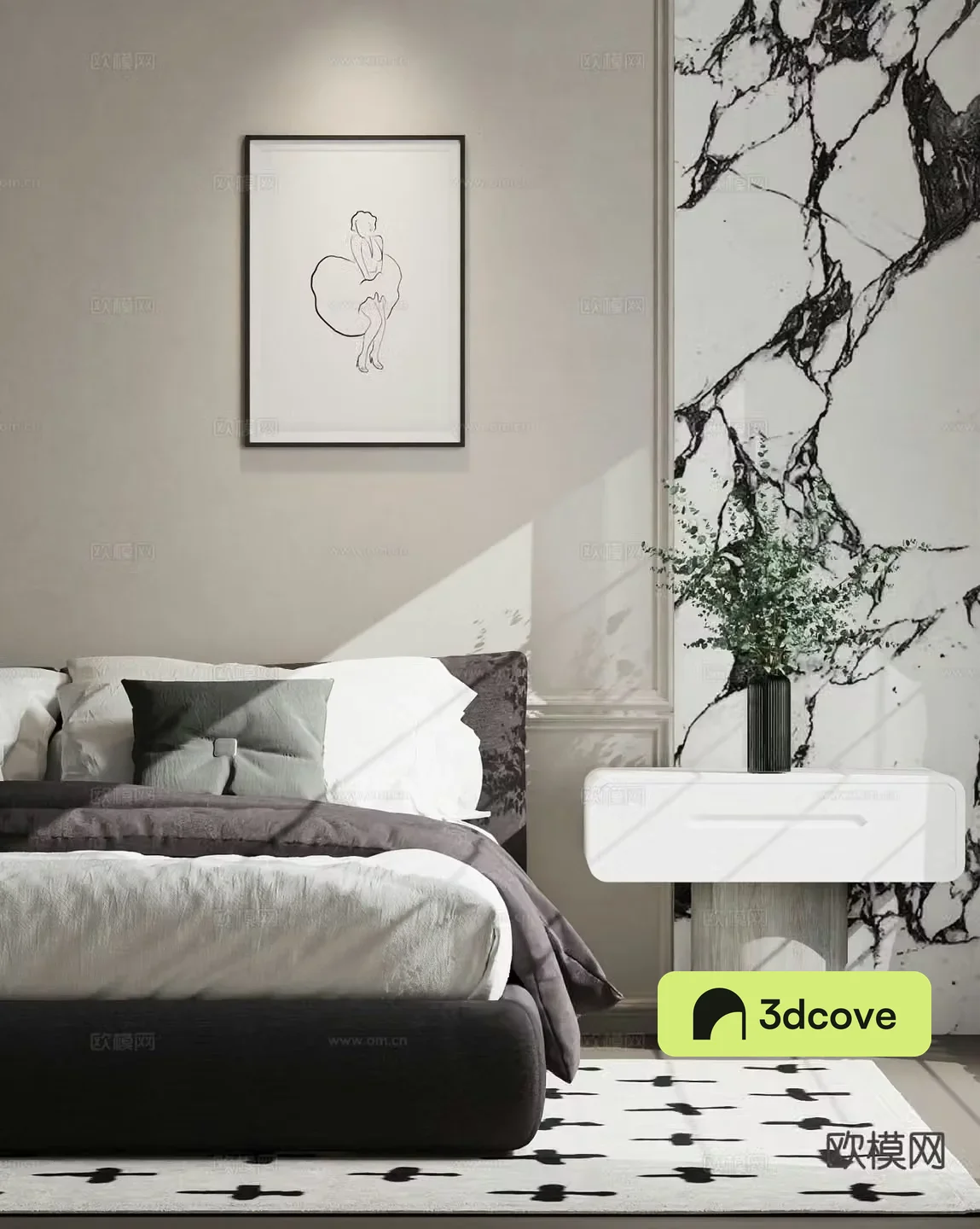 Modern double bed