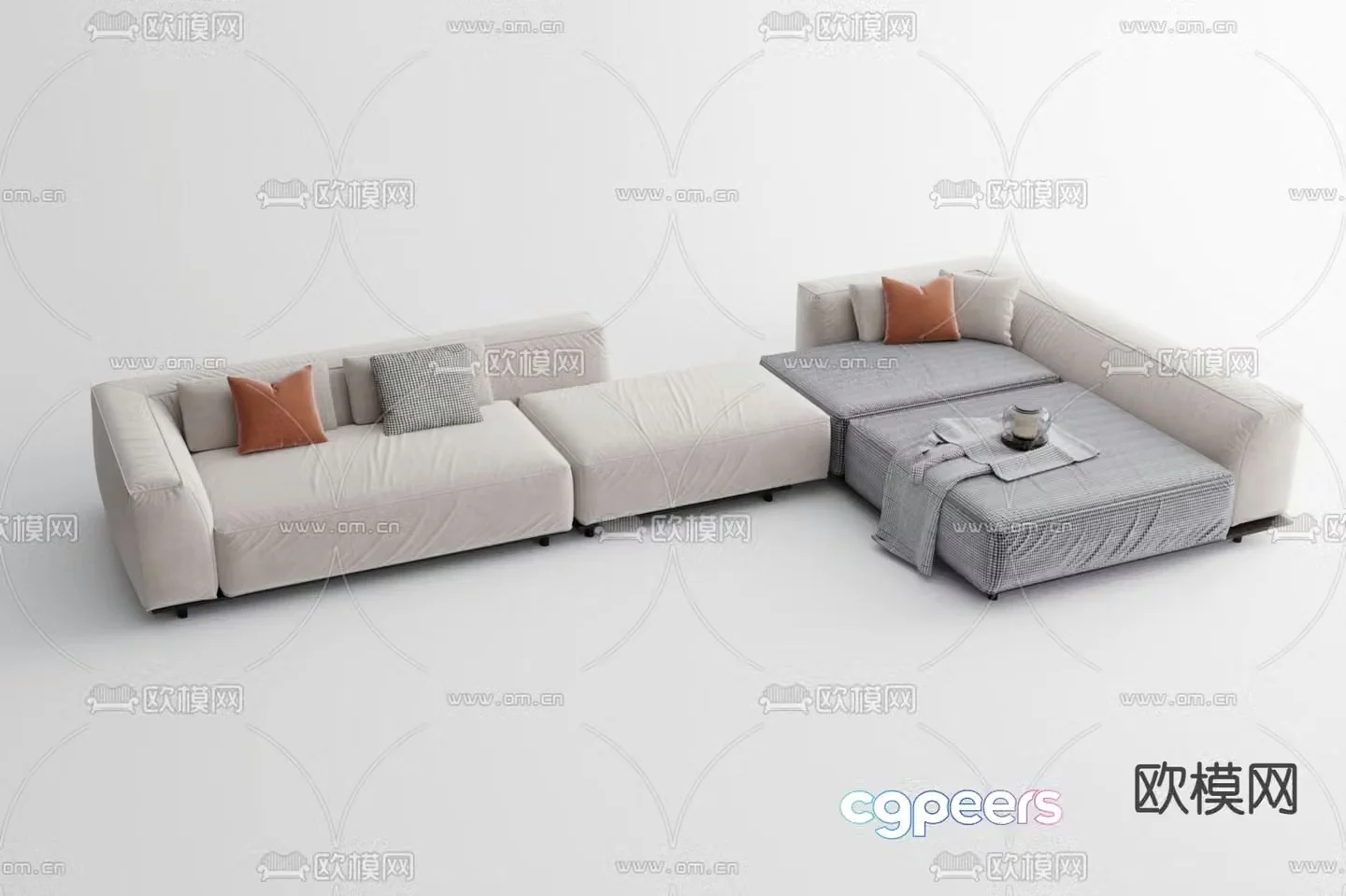 Multi-person sofa corner sofa 3d model