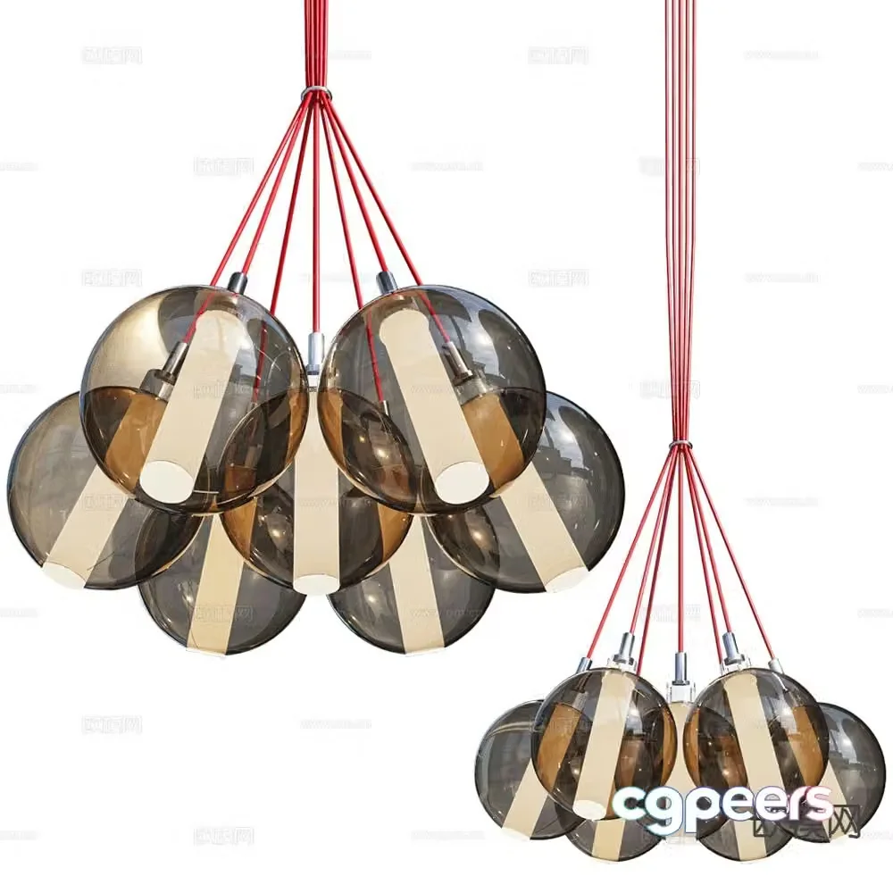 Cangini Tucci glass chandelier 3d model