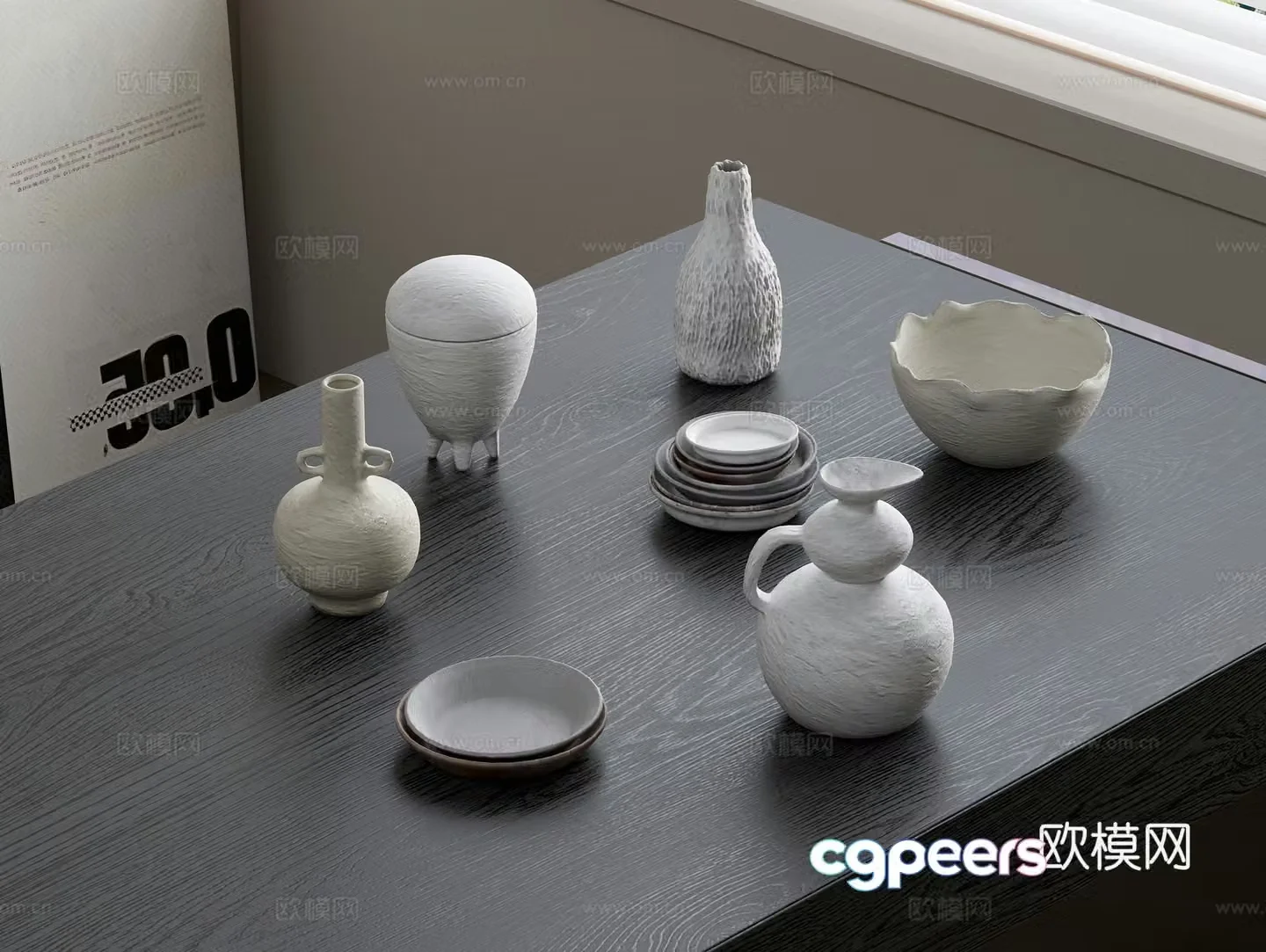 Ceramic ware Ceramic ornaments Ceramic ornaments Ceramic pot ornaments Ceramic disc ornaments 3D model