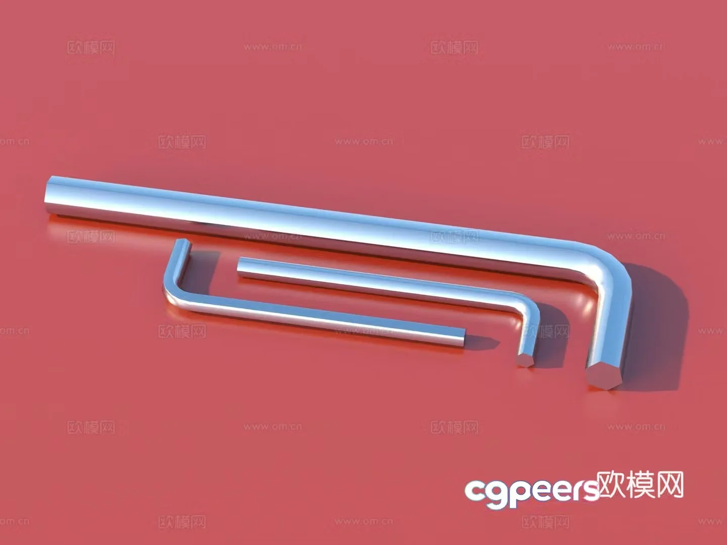 Wrench Allen wrench Toolbox 3D model