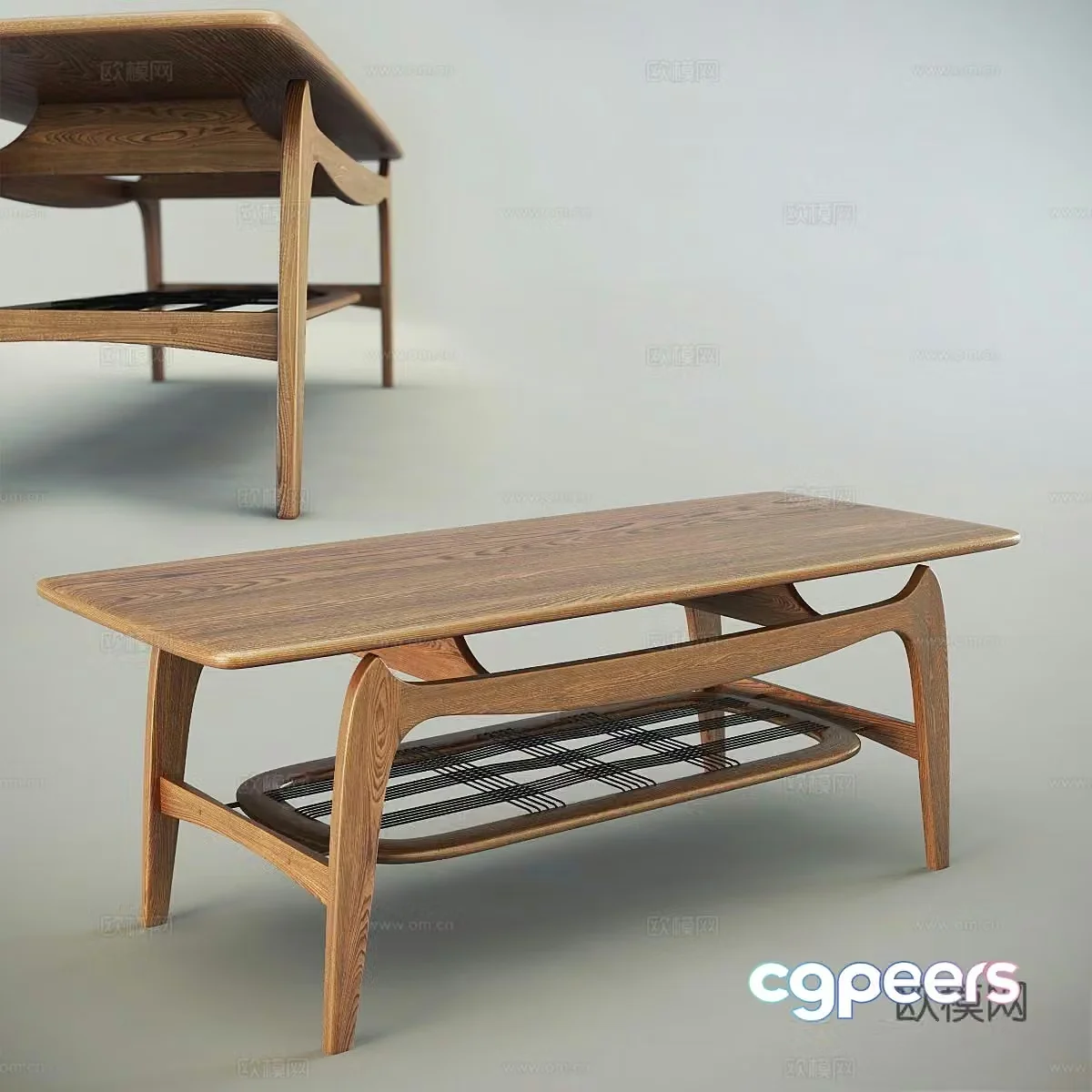 Marc James Nordic solid wood coffee table 3D model