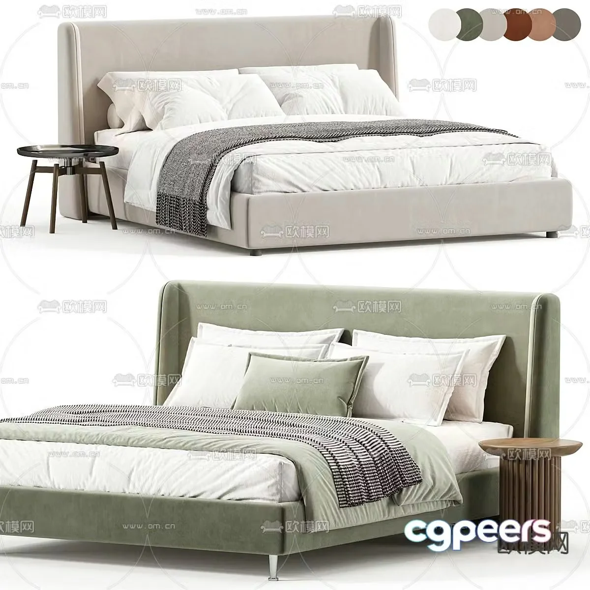 Descrizione double bed 3d model