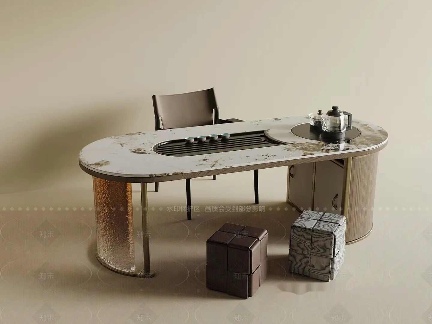 A Modern Dining Table 3D Model – 1173 – VRAY Render