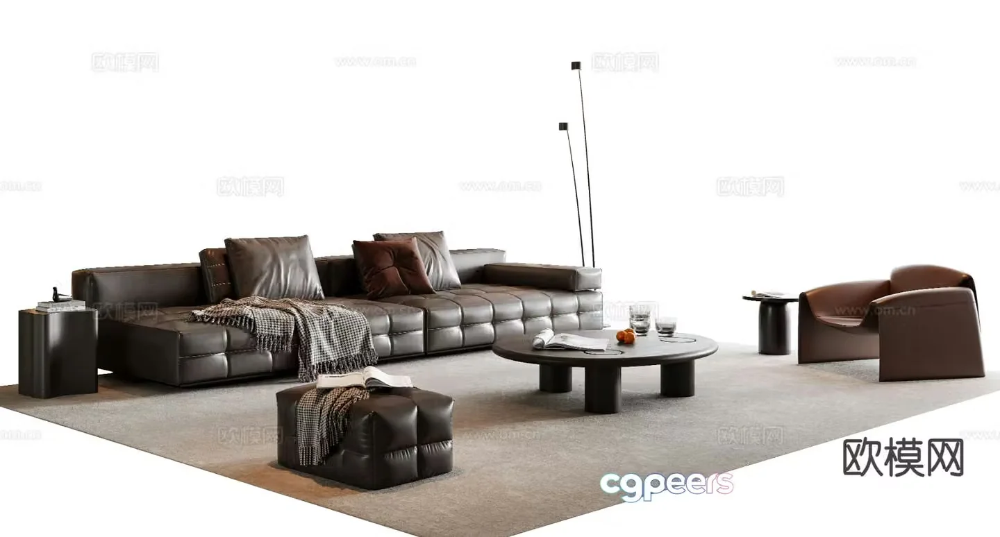 Italian sectional sofa 3d model