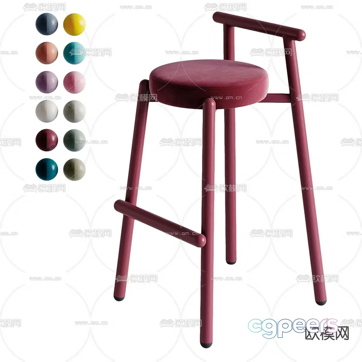 bar stool bar stool high stool 3d model