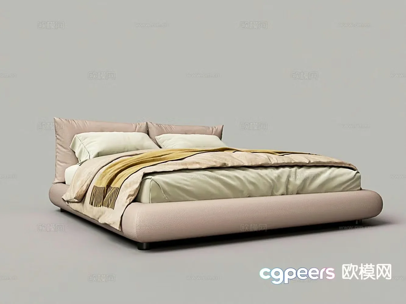 Modern double bed 3d model