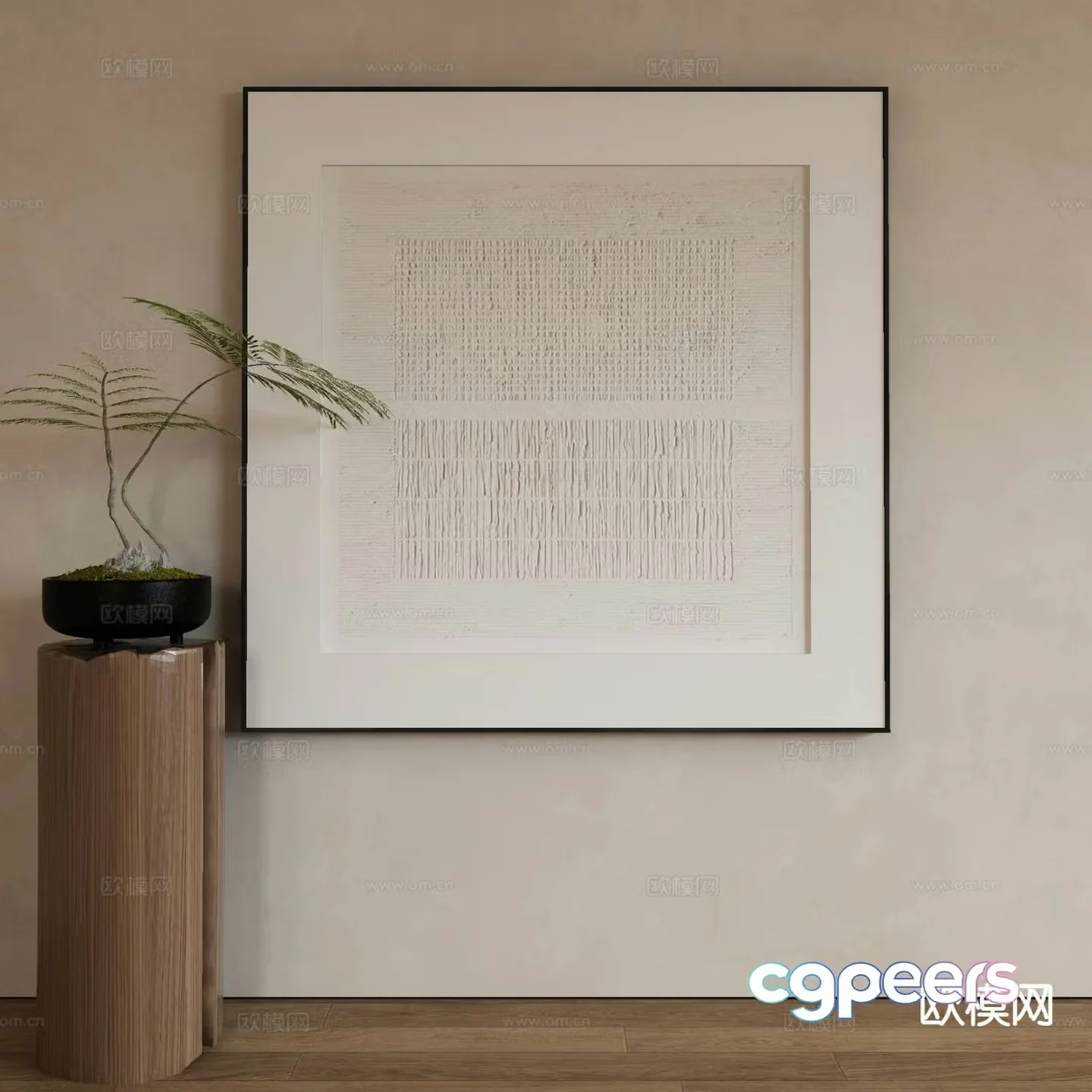 Modern decorative painting texture painting 3d model