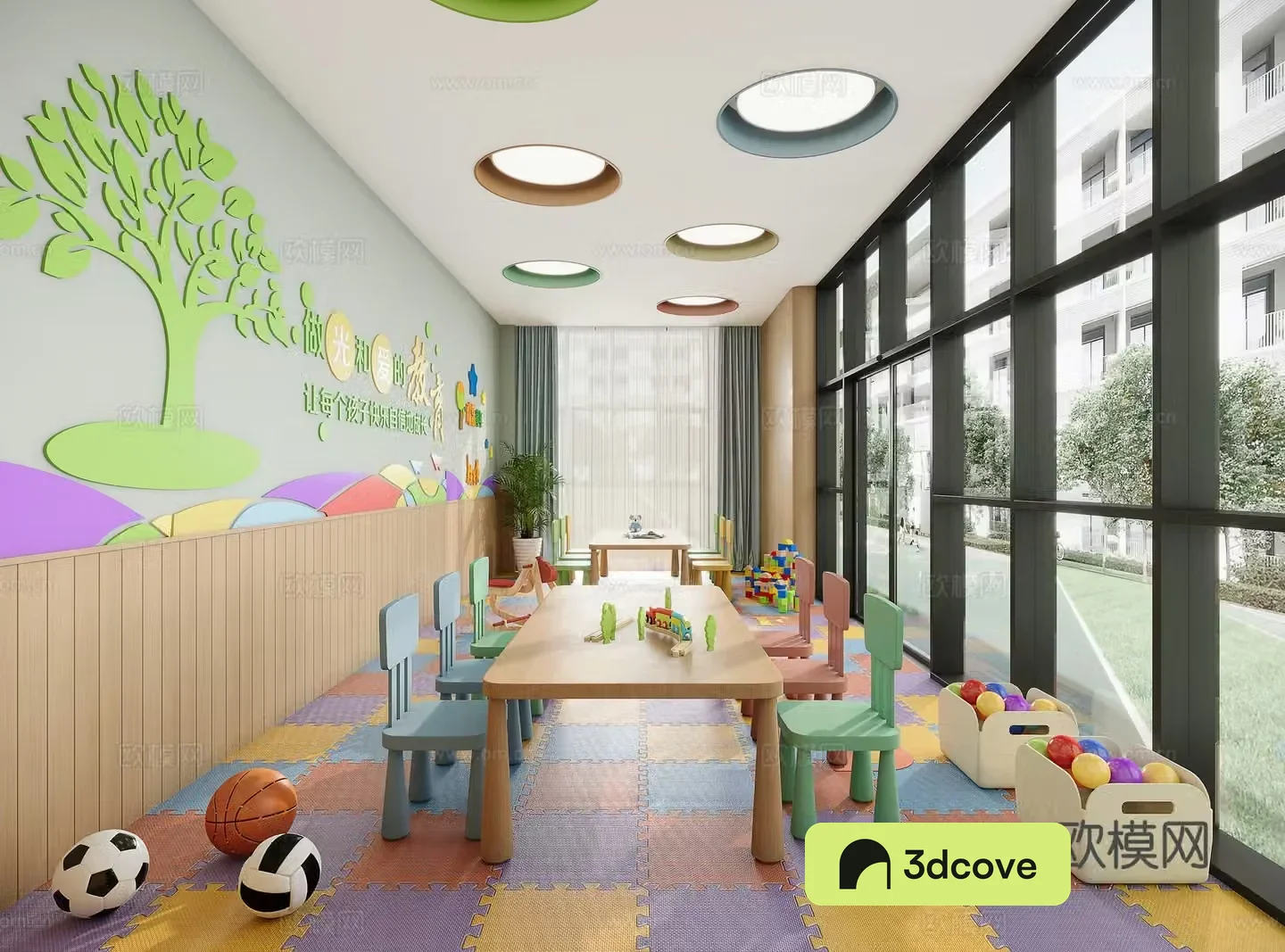 Modern early education center classroom