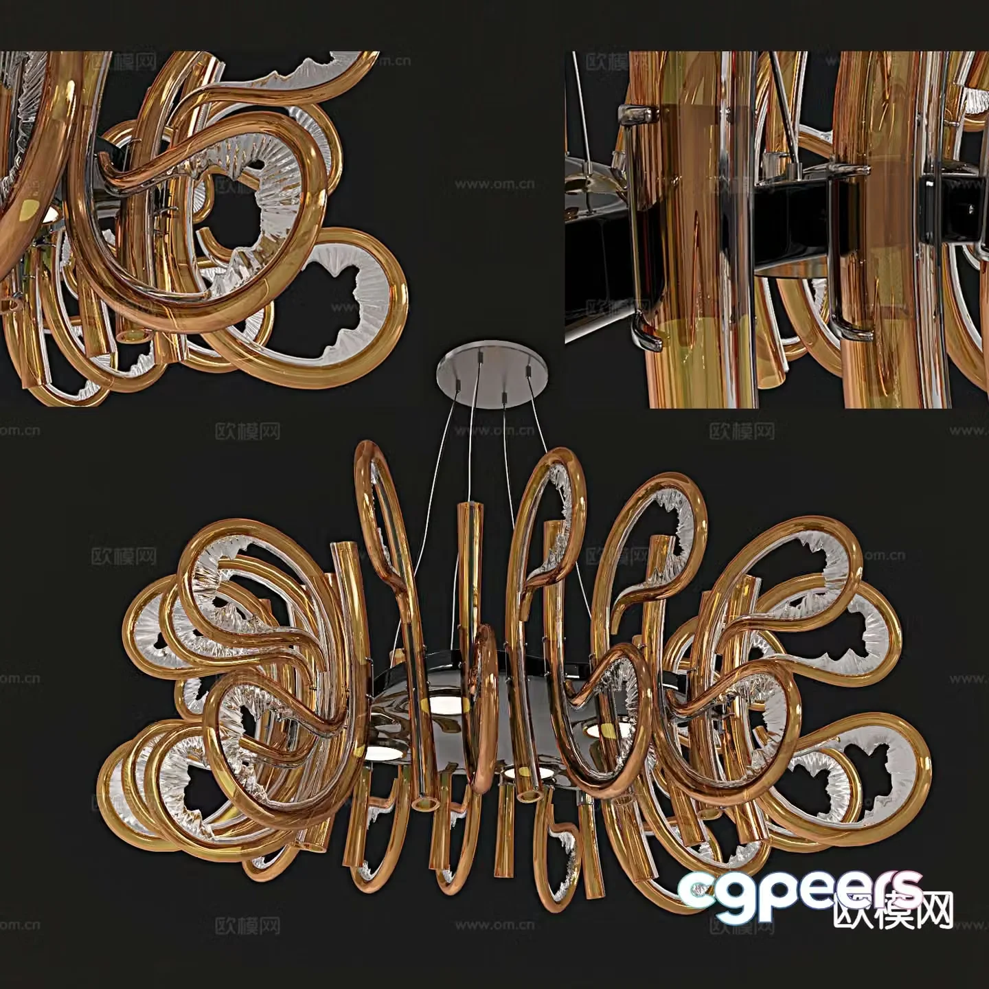 Light luxury chandelier art chandelier 3d model
