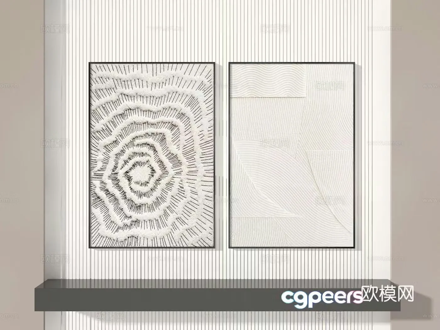 Decorative painting texture painting hanging painting 3d model