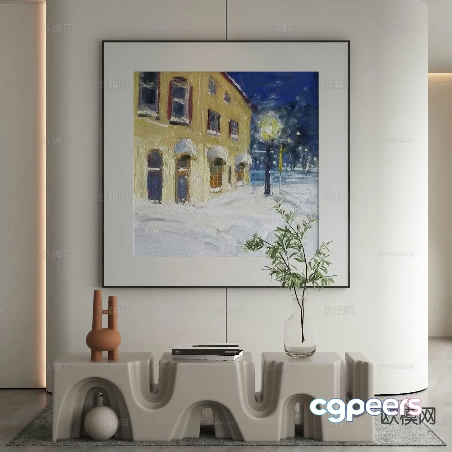 Modern decorative painting oil painting 3d model