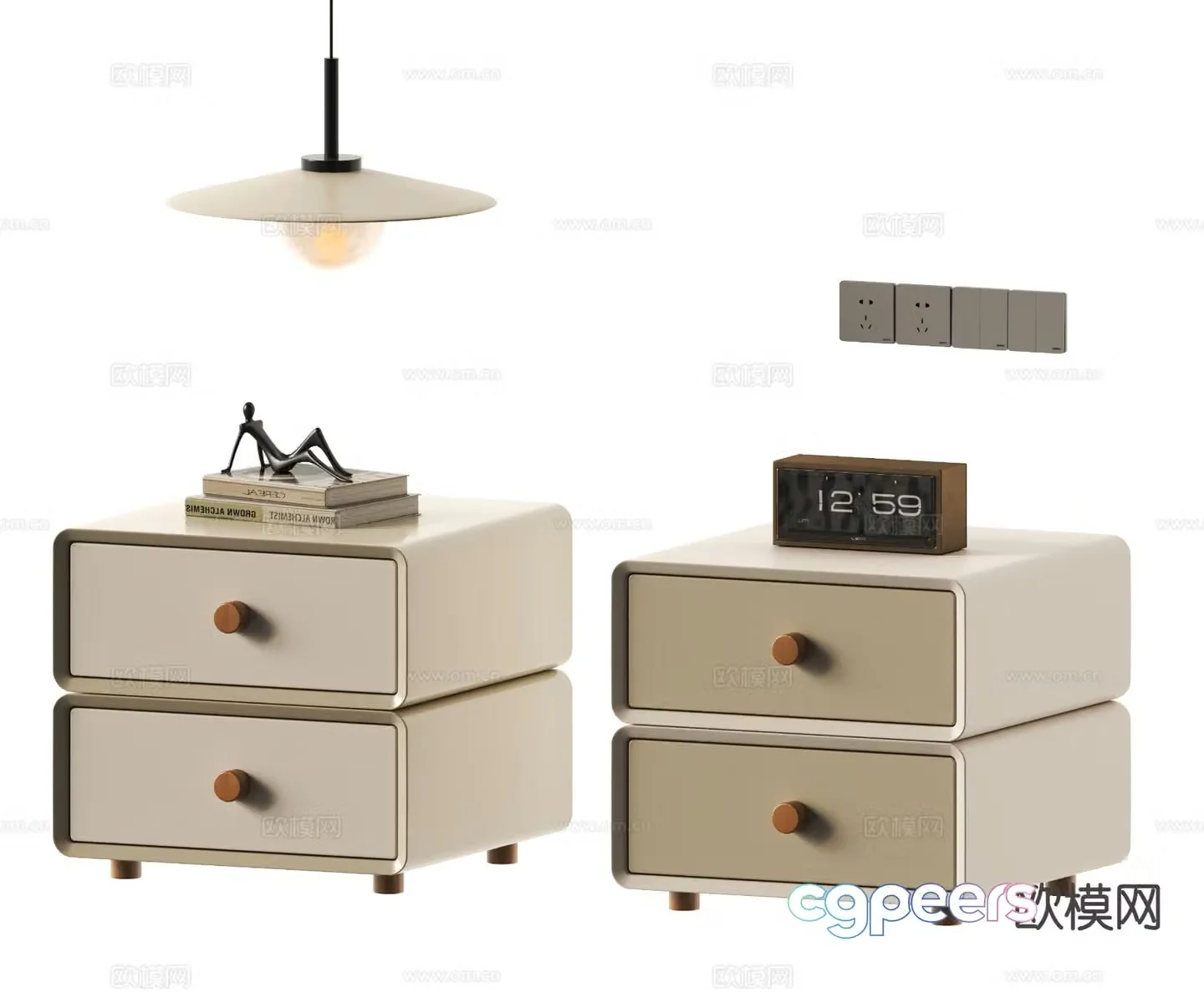 Modern bedside table 3d model