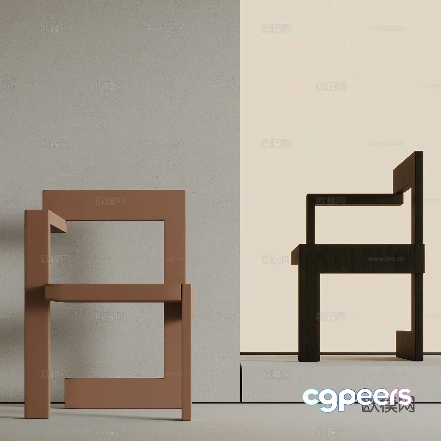 Modern art leisure chair 3d model