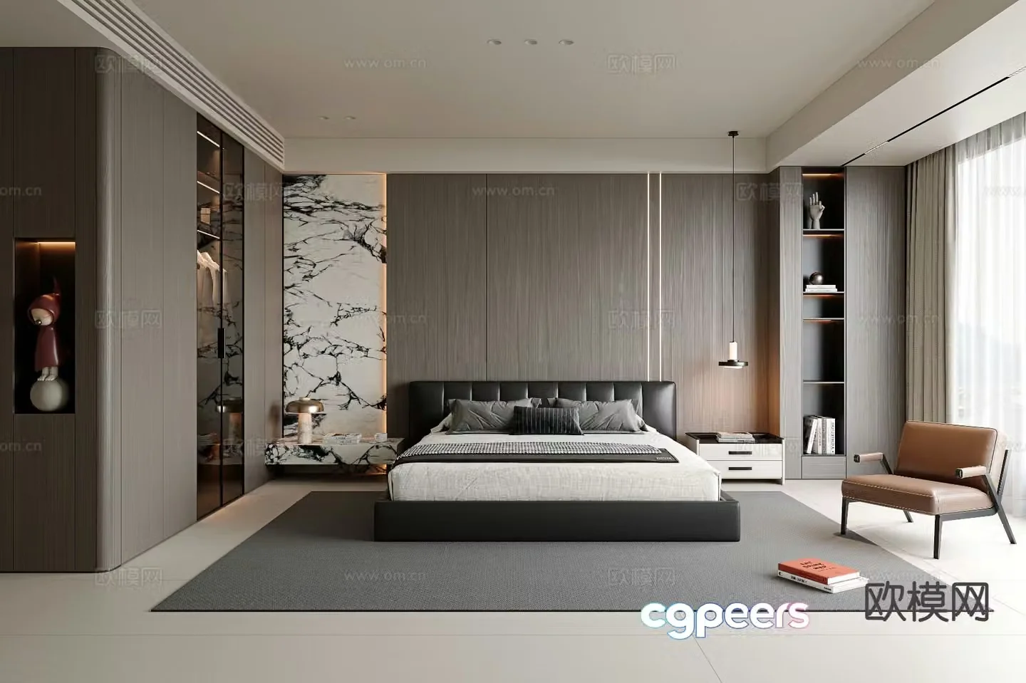 Italian style bedroom master bedroom 3d model