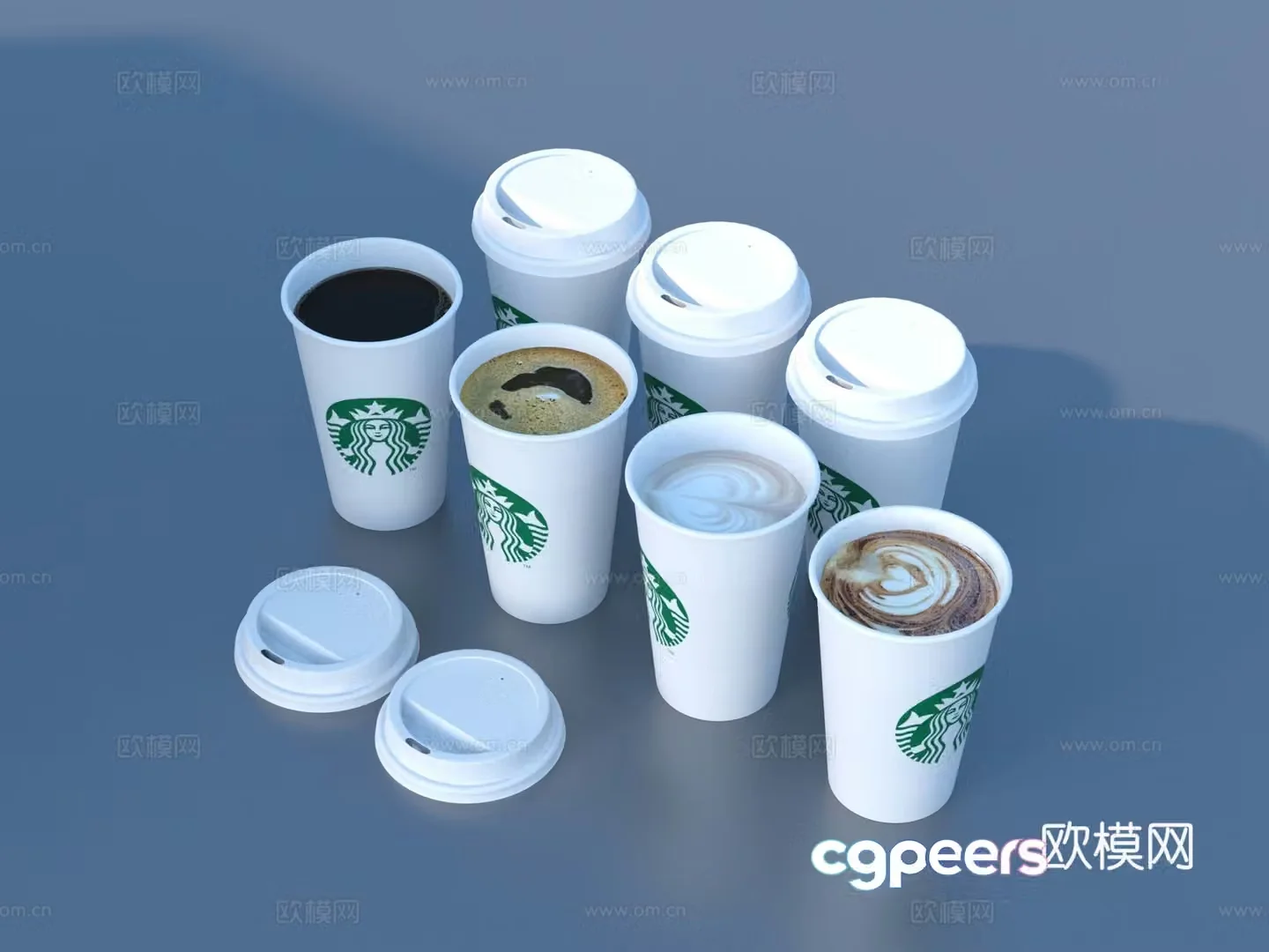 Paper cup coffee cola milk tea drink 3d model