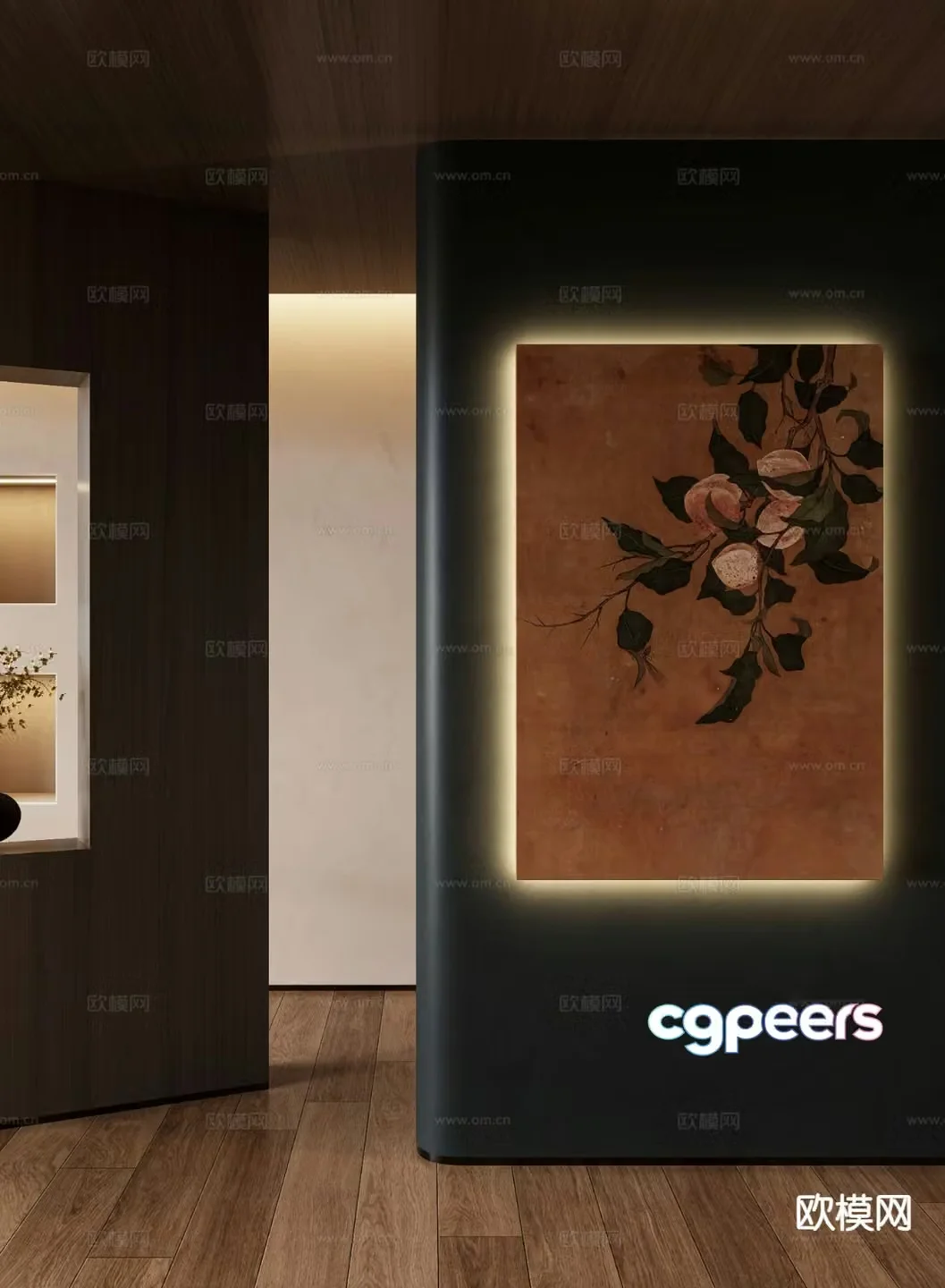 Chinese flower painting decorative painting 3d model