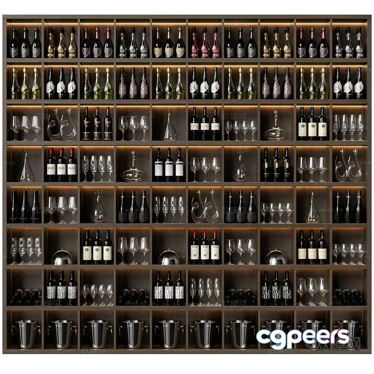 Modern wine cabinet wine wine 3d model