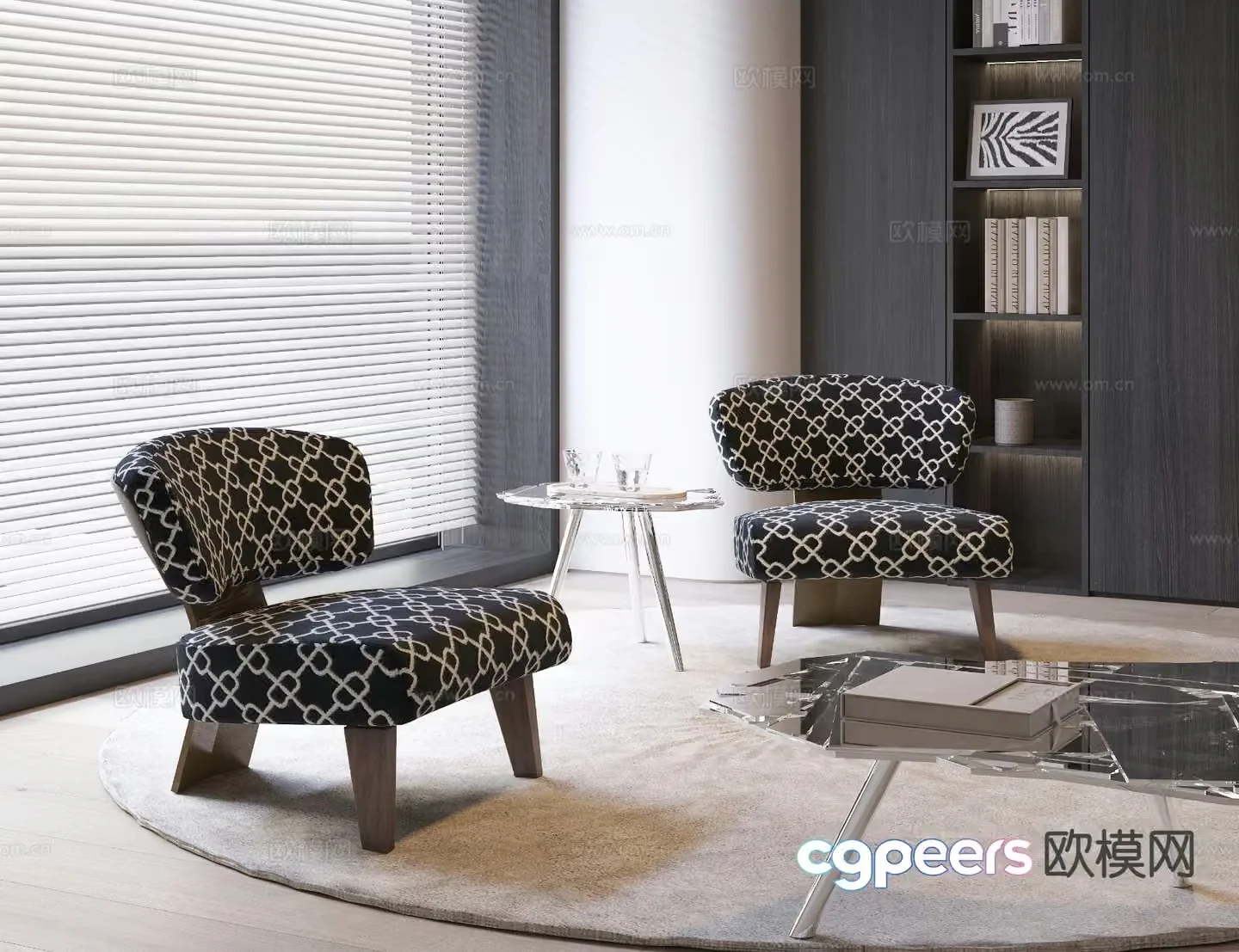 Modern Living Room 3D Model – 8837 – VRAY Render