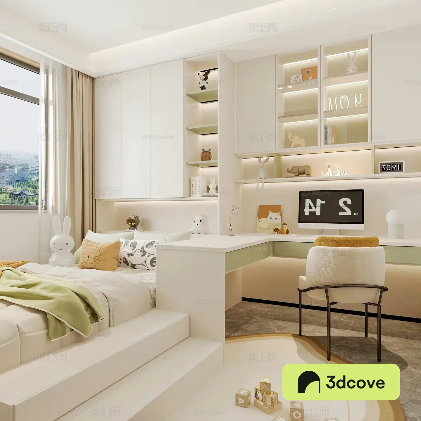 Modern children’s room boy’s room girl’s room children’s bed children’s wardrobe children’s desk