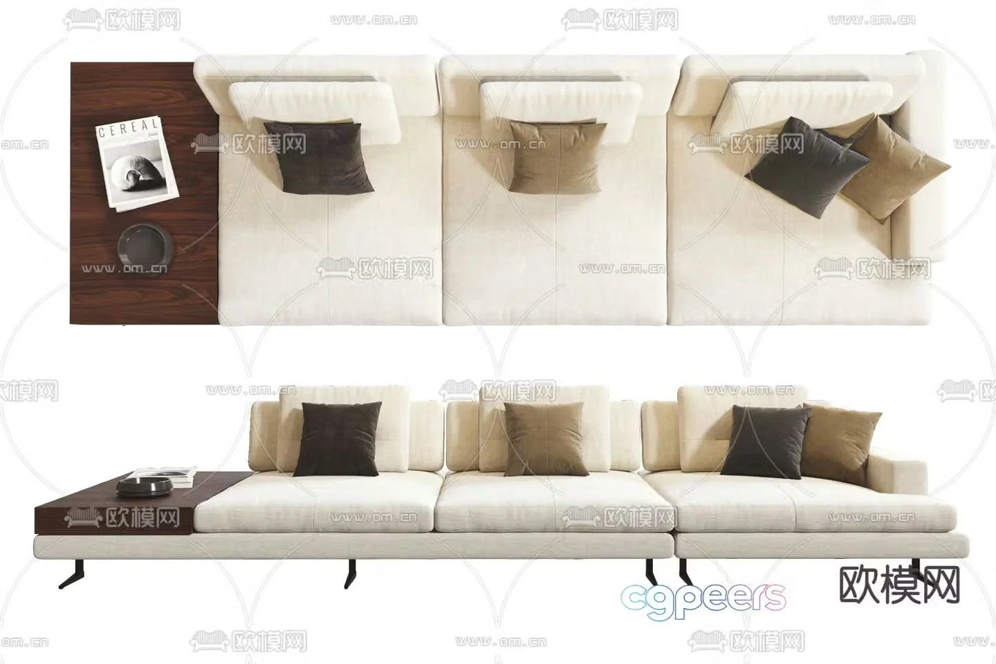 MISSANA three-seat sofa upholstered sofa 3d model